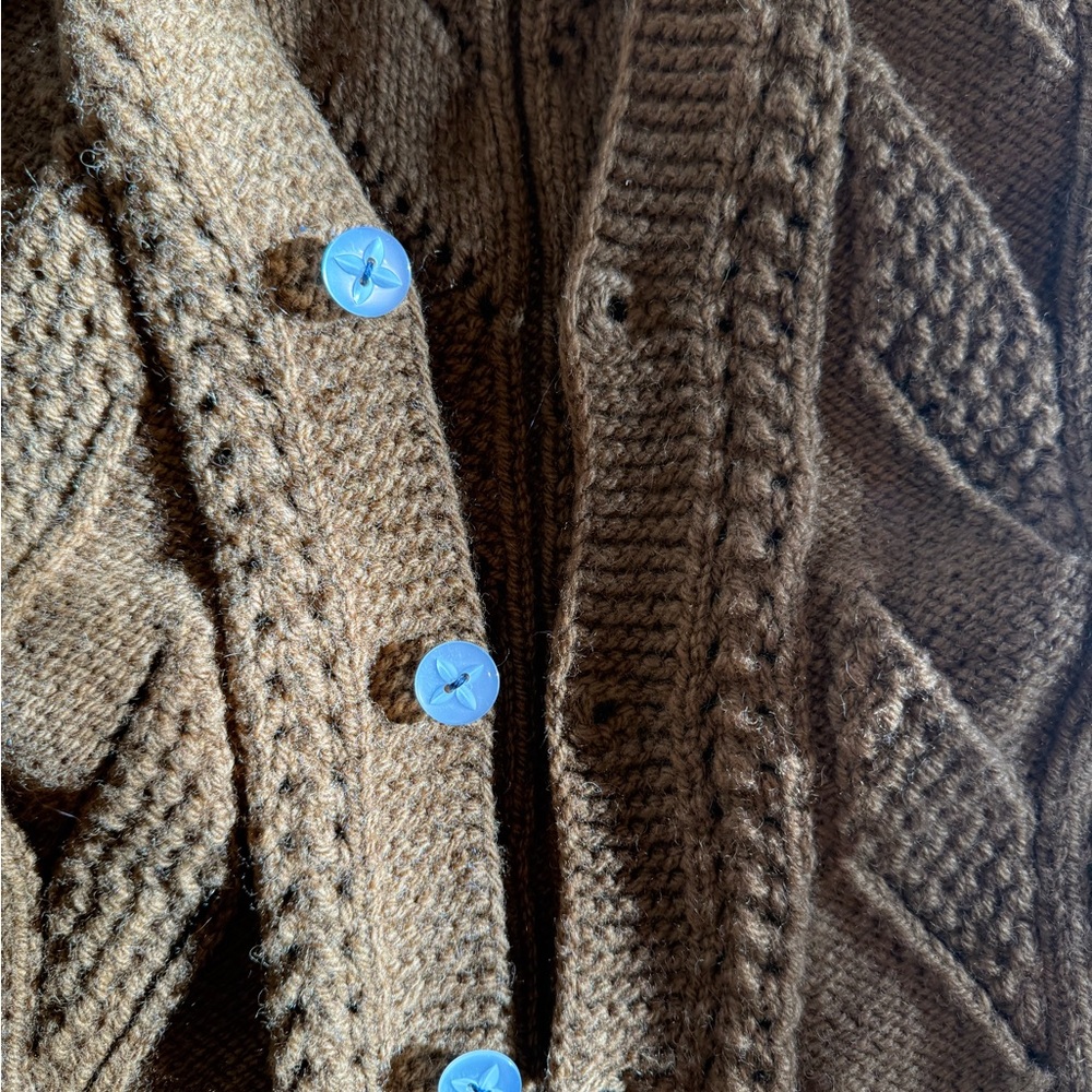 Vintage America Mustard Yellow Knit Button-Front Sweater Vest - Picture 3 of 10